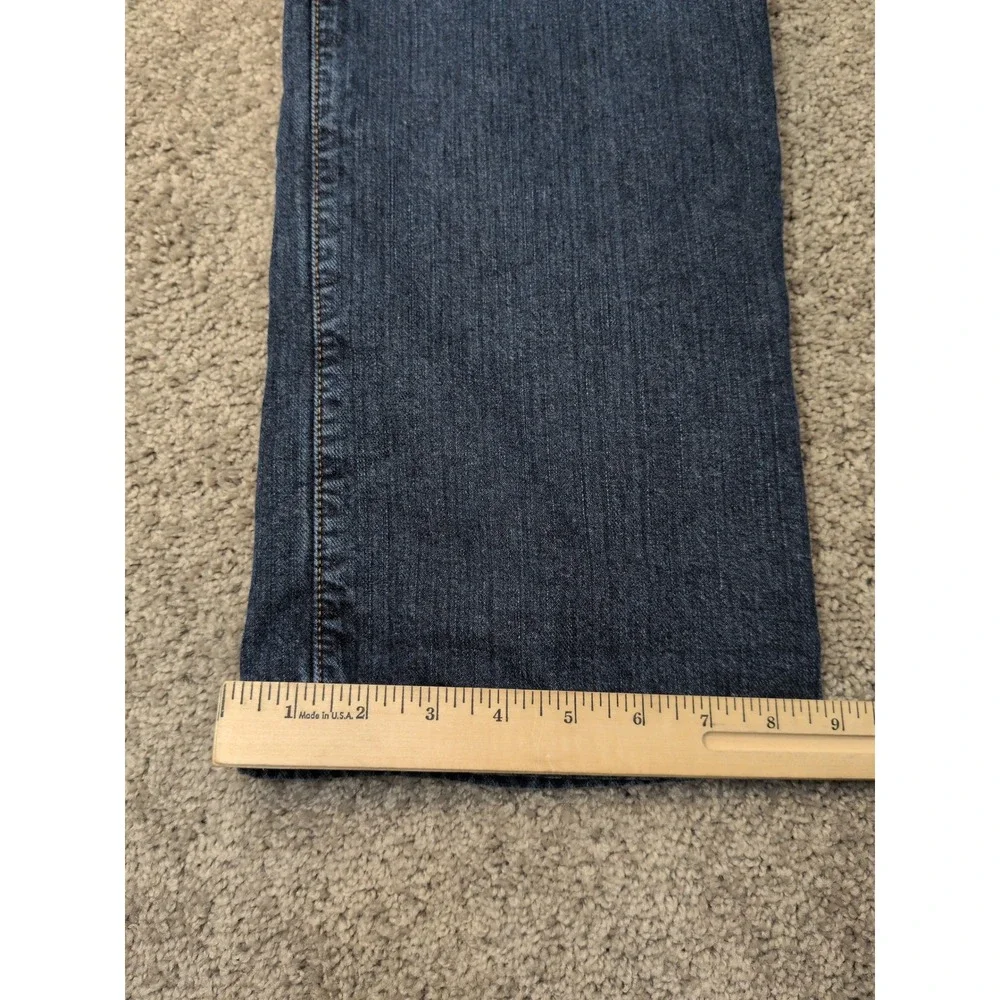 Eddie Bauer Relaxed Fit Flannel Lined Jeans Mens 32x32 Blue Denim Plaid Lining